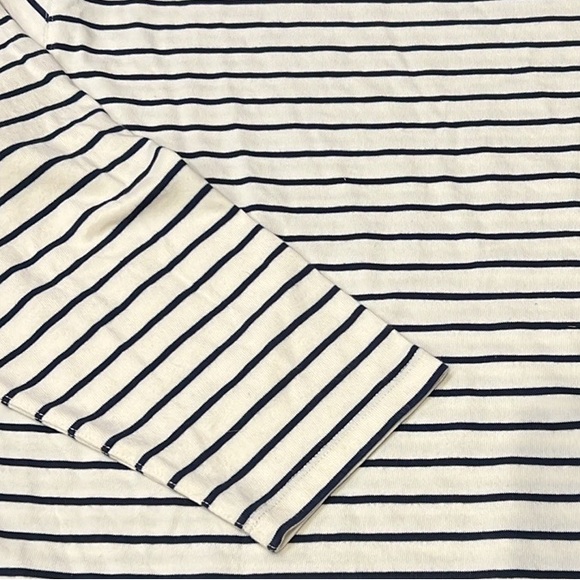 J. Crew long sleeve boatneck tee antique white / navy XL NEW NWT - Picture 5 of 8